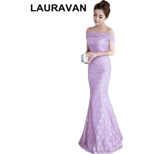 Modest champagne lavender color embellished mermaid long bridesmaid bridal gowns dress and party dress dinner gown dresses