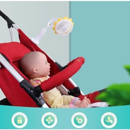 New Summer Stroller Fan Personal Portable Desk Handheld Baby Bed Car Seat Fan USB Rechargeable Fan Mini Stroller Accessories