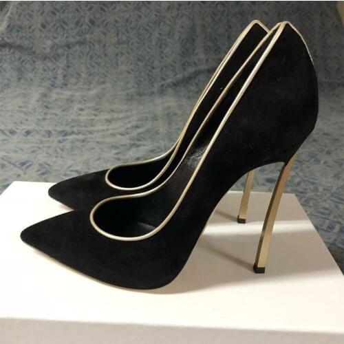 Spring pointed stiletto high heel shallow mouth suede bridal wedding shoes banquet dress large size small size womens shoes