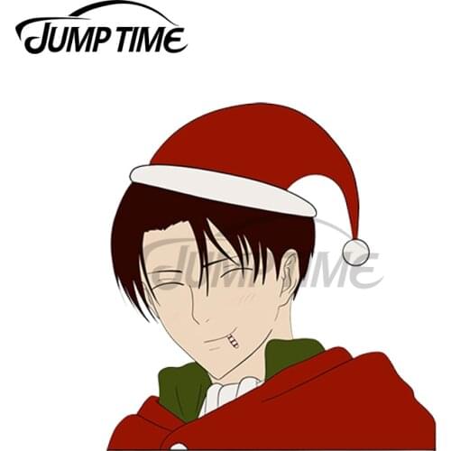 JumpTime 13 x 6.8cm For Xmas Levi Smiling Peeker Vinyl Sticker Car Truck Window Decal Cover Car Stickers Waterproof Accessories