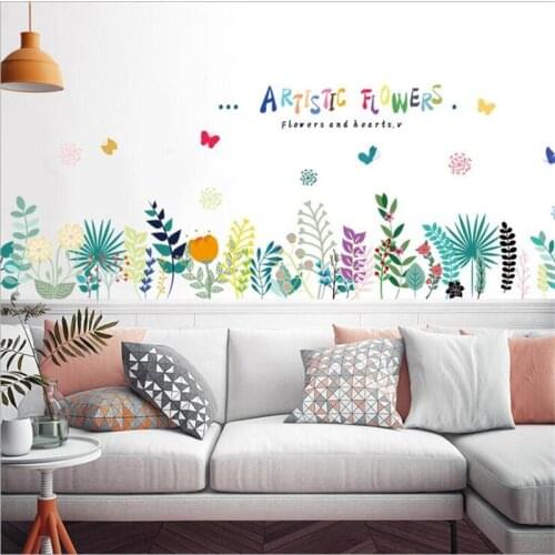 Vivid Still life green plant floral wall sticker study bedroom bedroom wall decoration modern art mural home decoration