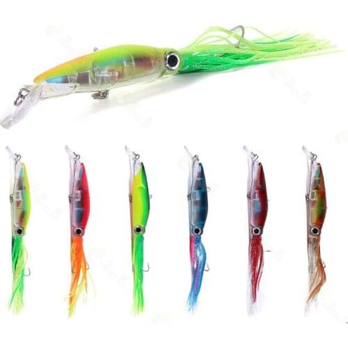 1PCS Hard Fishing Lure Fish Bait 40g 6 Color Squid High Carbon Steel Hook Octopus Crank for Artificial Tuna Sea Allure Tool