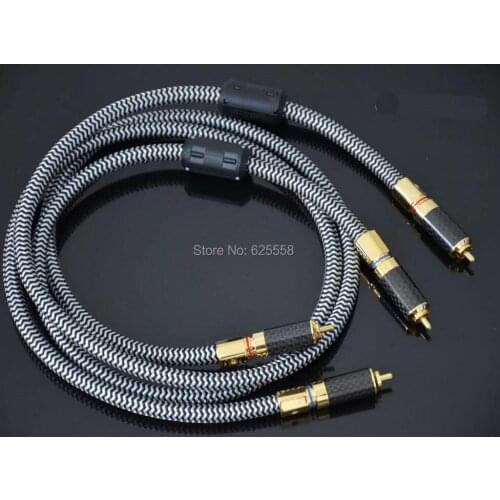 1 m OCC silver plated copper single l copper signal cable RCA audio cable