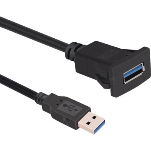 1m Car Auto Dashboard Flush Mount USB 3.0 Male to Female Panel Extension Cable sinotrack eletricista Jumper Wire