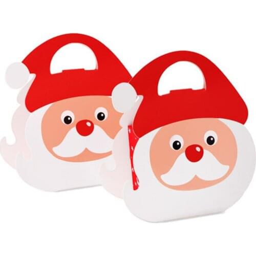 10pcs/lot Merry Christmas Present Box Santa Claus Paper Hanging Candy Box DIY Colorful Birthday Party Favor Gift Boxes