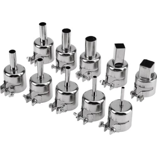 10Pcs Set Heat Tool Nozzles Kits for Hot Air Soldering Station Repair Tools Heat Tool Hair Dryer