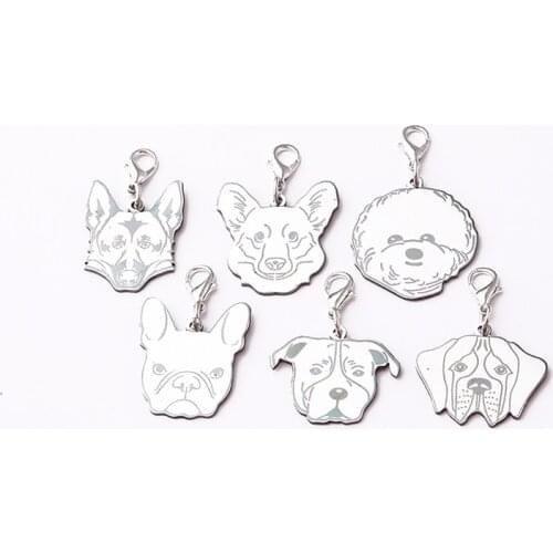 2PCS/LOT Stainless Steel Cute Dog diy Jewelry Making Charm Wholesale Dachshund Pet Dogs Necklace Pendant Cat Bracelet Charms