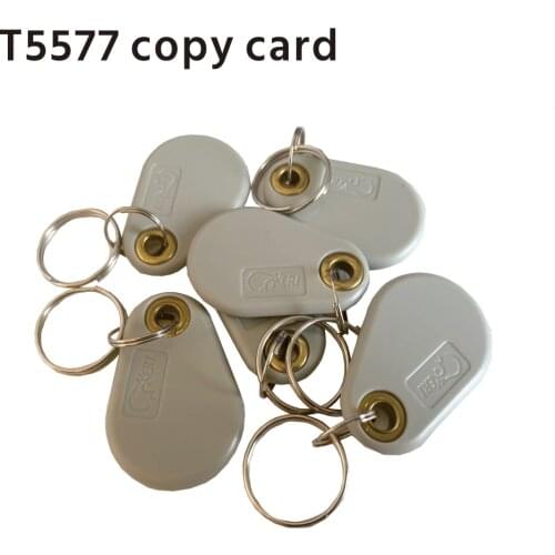 2PCS T5577 Rewritable Programmable RFID 125 KHz Keychain Keyfobs Key Finder For Copy EM4100 Cards