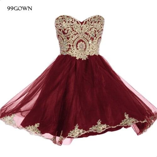 99GOWN Organza Wedding Ball Gown For Bridesmaid Luxury Embroidery Beading Strapless Mini Dress Wedding Guest Wedding Party