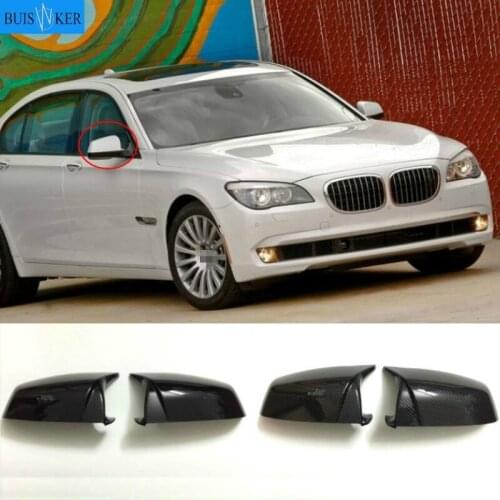 Side Wing Rearview Mirror Cover Cap For BMW 5 6 7 Series E60 E61 E63 E64 F01 F02-F04 F06 F07 F10 F11 F12 F13 Carbon Fiber Black