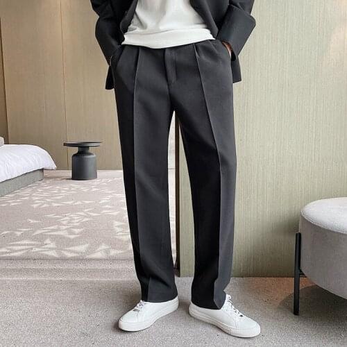 Men Straight Casual Suit Pants Male Streetwear Chic Youth Fashion Loose Dress Pant Male Long Trousers