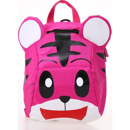 Kids Animal Print Backpack with Safety Harness Cute Tiger Shaped Anti-lost Backpack Plush Toys for Kindergarten Boys Girls