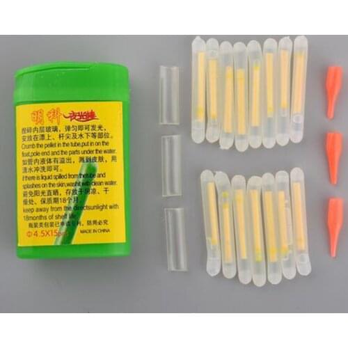 Fishing Fluorescent Lightstick Light Night Float Clip On Dark Glow Stick