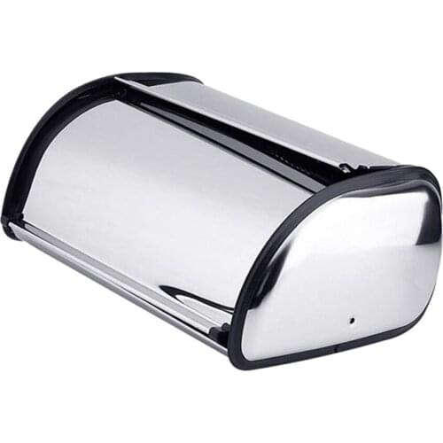 Metal Bread Box With Roll Up Lid, Kitchen Counter Storage, Bread Bin Holder