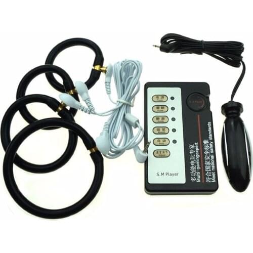 Medical Themed Electro Shock Penis Ring Anal Plug Electric Shock Cock Enlarger Ring Prostate Massage Electrical Stimulation Toys