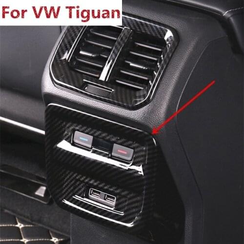 Car cover trim rear Air conditioning Outlet Vent switch USB power Charge 1pcs For Volkswagen Tiguan L TiguanL MK2 2016 2017 2018