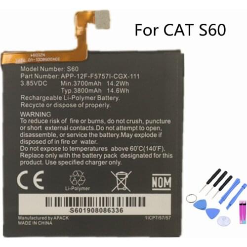 New Original Battery For Caterpillar CAT S60 Mobile Phone High Quality 3800mAh APP-12F-F57571-CGX-111 Replacement Bateria +Tools