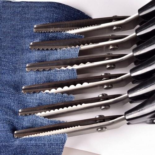 Sewing Cut 23.5cm Zig Zag Dressmaking Tailor Leather Handicraft Fabric Shear Pinking Scissor Textile DENIM DIY Upholstery Tool s