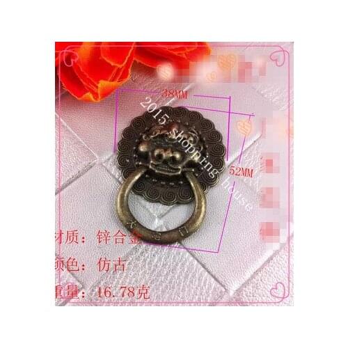 Gift box accessories box wine box handle alloy bronze lion head handle