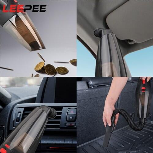 LEEPEE Powerful Cordless/Car Plug Cleaner Handheld Car Vacuum Super Suction Wet/Dry Dual-Use 120W 12V 5000PA for Car Home