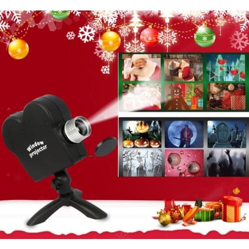Christmas Halloween Laser Projector 12 Movies Disco Light Mini Window Display Home Projector Indoor Outdoor Wonderland Projector