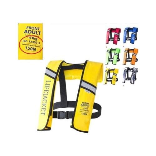 Adult ISO12402-3 Automatic Manual Inflatable PFD Life Jacket Life Vest Survival Swimming Boating Fishing 150N Buoyancy 33lbs