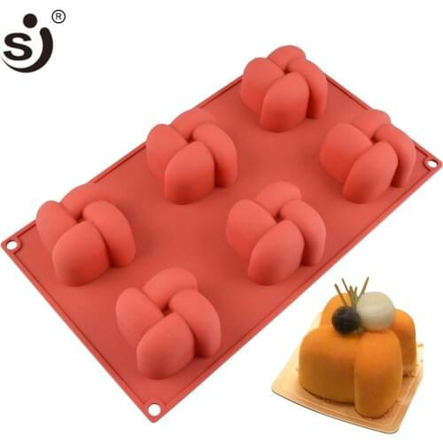 SJ 6 Cavity Silicone Mold For Baking Cake Mold Form Mould Mousse Cakes Bakeware Cake Decorating Moulds
