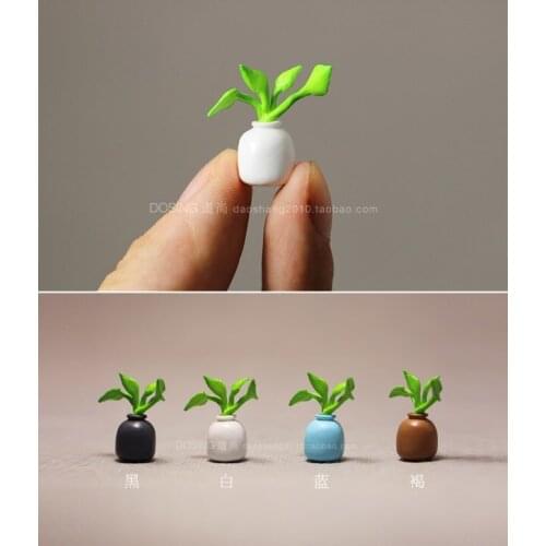 Super mini pvc Simulation miniatures small potted bonsai mini version of green plants flowers ornaments