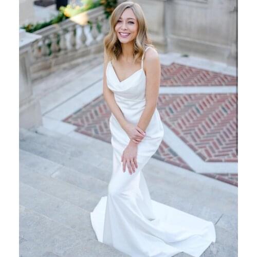 Wedding Dress Mermaid 2021 Sweetheart Floor Length Sleeveless Sweep Train Robe De Mariee Custom Made Bridal Gowns Backless Cheap