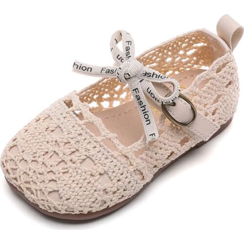 2021 Baby Girls Shoes Spring Summer Soft-soled Toddler Shoes Children Princess Korea Style Single Shoes Breathable Mesh Sandals