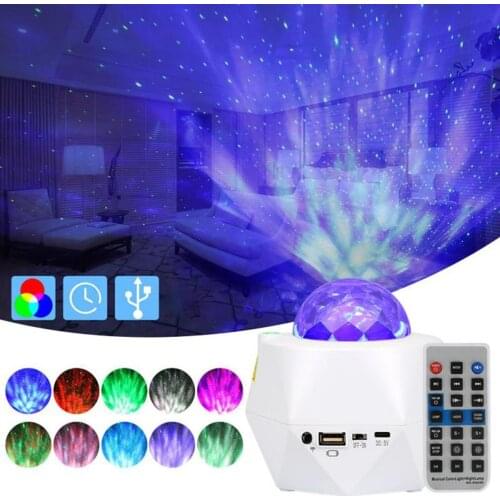 USB Wireless Music Starry Sky Multi-angle Projector Lamp Gypsophila Ocean Wave U Disk Card Reader Projector Lamp