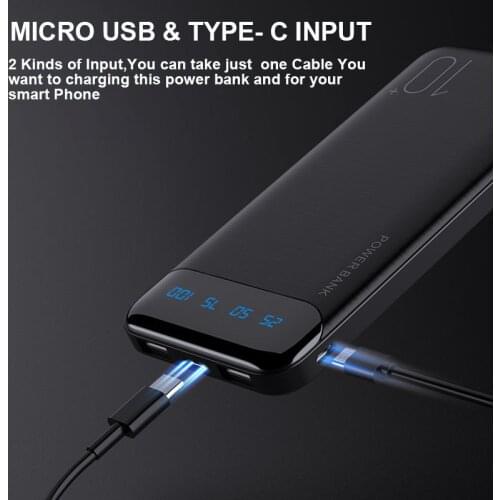 10000mAh LED Display Portable Power Bank 2.1A Fast Charging Power Bank External Battery Charger For smart Mobile Phone