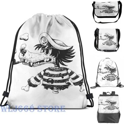 Funny graphic print shoulder Bags women NU POGODI! WOLF Single shoulder backpack travel for men Gym Bag