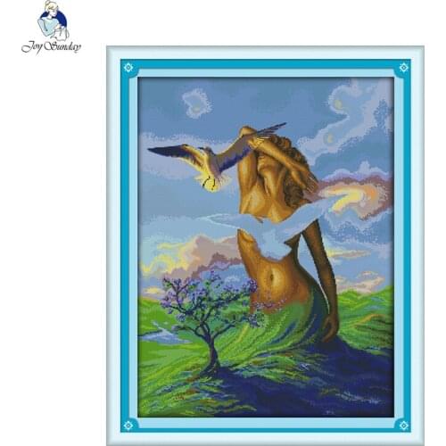 Earth Goddess Painting Patterns Counted Printed on Canvas DMC 11CT 14CT Chinese Cross Stitch kit Needlework Embroidery Crafts