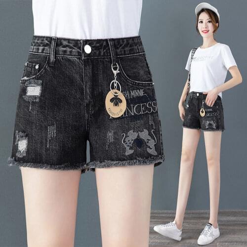 Denim Shorts Womens 2021 New Summer High Waist Slim Loose Thin Cut A-line Hot Cyber Y2k Pants Indie Aesthetic Jean Skeleton