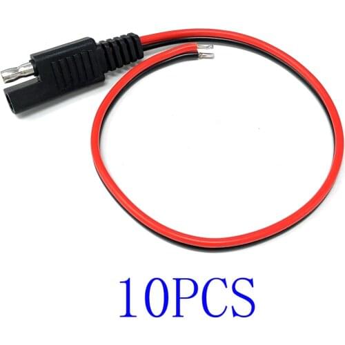 DIY 10 PCS SAE Power Automotive Extension Cable 18AWG 30CM 2 Pin with SAE Connector Cable Quick Disconnect Extension Cable