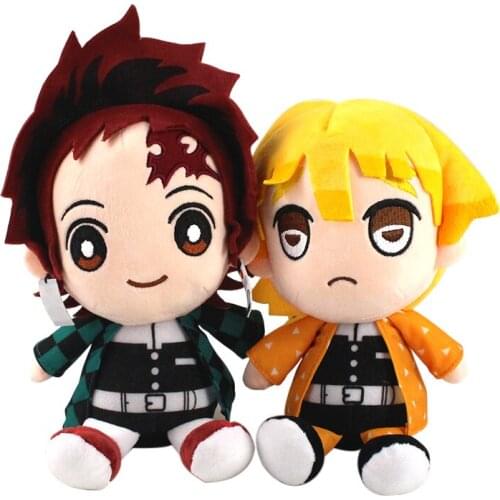 20cm Anime Demon Slayer Kimetsu no Yaiba Kamado Tanjirou Agatsuma Zenitsu Stuffed Plush Toy Soft Doll Gift for Children
