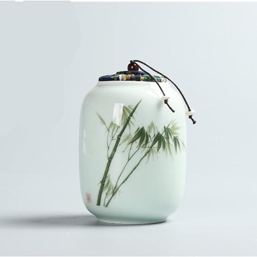 2021 explosion urns, pet dog cat bird retro hand-painted plum blossom ceramic jar universal storage tank ashes cremation jar