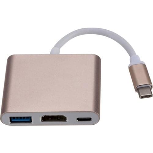 3 in 1 Type-C To HDMI Hub adapte Cable Converter For Apple Macbook USB 3.1 Thunderbolt 3 Type-C Switch To HDMI 4K Hub 1080P