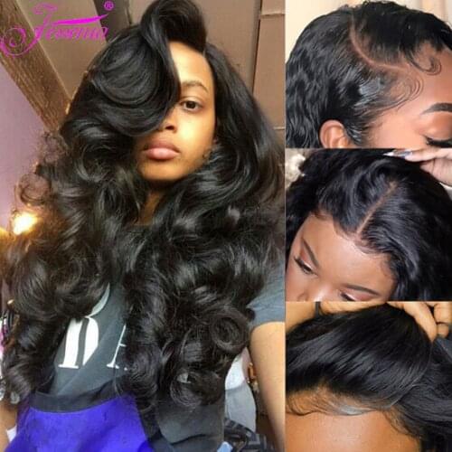 30Inch Malaysian Loose Deep Wave Wig 13x4 Lace Front Wig Long Human Hair Jessenia 150Density Loose Body Wave Wig For Black Women