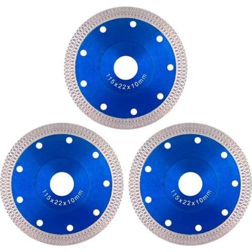 4.5 Inch Diamond Saw Blade Cutting Disc Wheel For Cutting Porcelain Tiles Works with Tile Saw and Angle Grinder 3 Pack