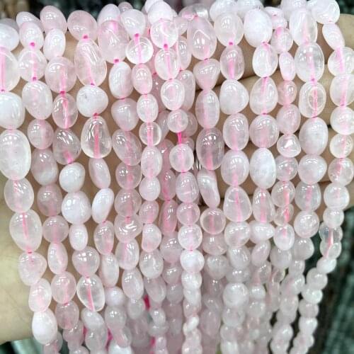5-12mm Irregular Natural Pink Quartz Crystal Stone Loose Spacer Beads For Jewelry Making DIY Earrings Bracelet Accessories