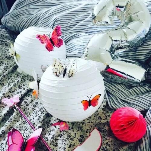5pcs/Lot 8''(20cm) Whit Chinese Paper Lantern White Wedding Party Decoration Summer Style Party Decoration Diy Craft Supplies