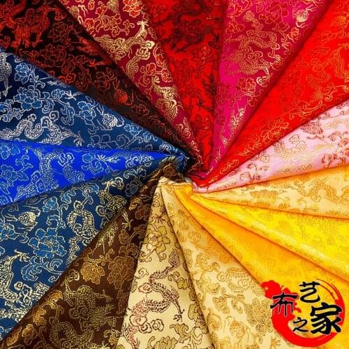 50cm * 75cm / Piece, Small Dragon Jacquard Silk Cloth, Dress, Table Flag, Curtain, Pillow, Doll Fabric, DIY Handmade Material