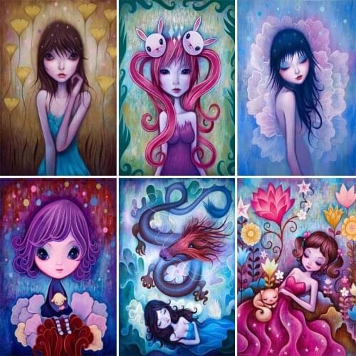 5D DIY Diamond embroidery full Square diamond Painting Little Girl Portrait Cross Stitch Rhinestone Mosaic home decoration