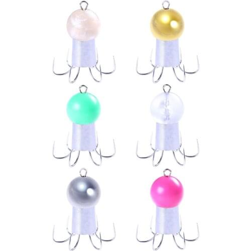 6Pcs Squid Hooks Glow In Dark Fishing Tackle Lures Squid Jigs Hook 6 Pin Umbrella Type Octopus Fish Hook Pesca