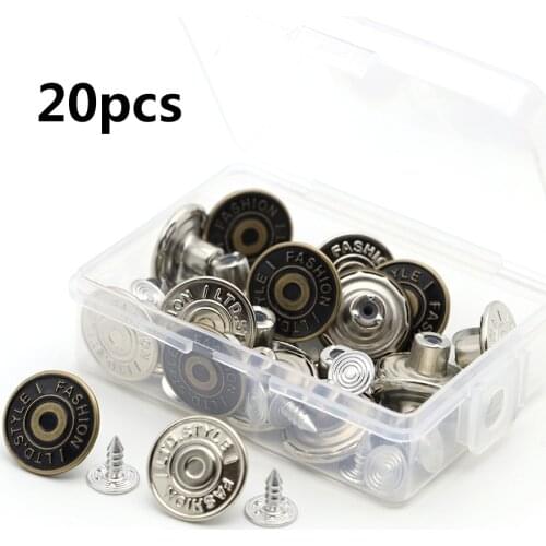 8/12/20pcs Metal Jean Denim Snap Fasteners Buttons For Jeans Retractable Button Sewing-Free Buckles Perfect Fit Reduce Waist