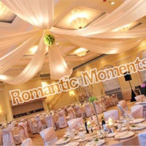 8 pieces Wedding Ceiling Drape Canopy Drapery for decoration wedding fabric 1.4m*12m per piece Roof polyester knitted fabric