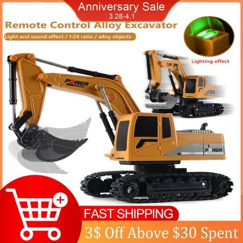 Remote Control Crawler Excavator Vehicle Present Kids Electric Interesting Toy for Children Early Learning Supplies