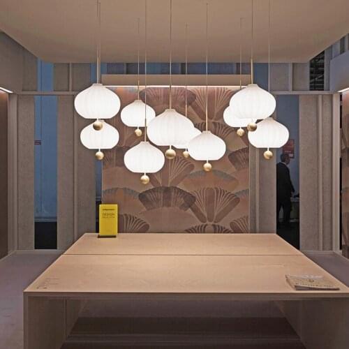 Nordic style Designer Creative Pendant Lights Restaurant led lamp Hotel Engineering Hanging Lamp E27 Glass Chandelier